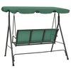 vidaXL Garden Swing Bench Green 170 cm Textilene and Steel