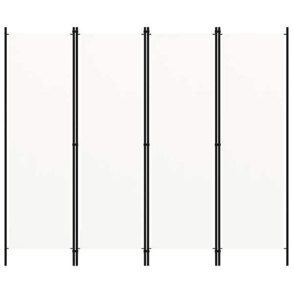 vidaXL 4-Panel Room Divider White 200x180 cm