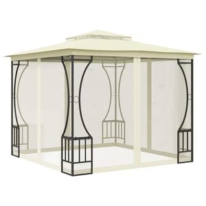 vidaXL Gazebo with Nets 300x300x265 cm Cream