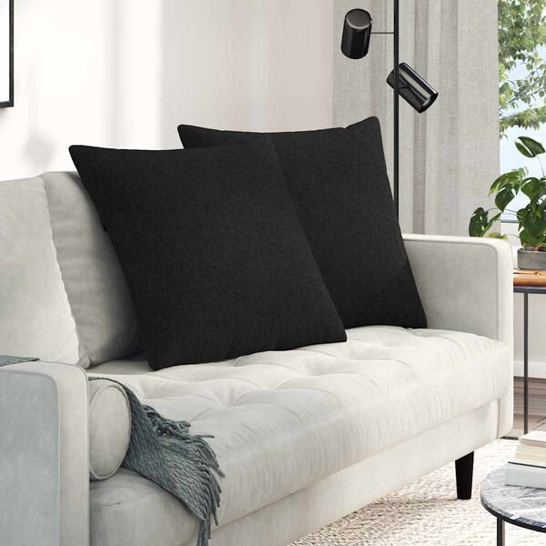 vidaXL Sofa Pillows 2 pcs Black 60 x 60 cm Fabric
