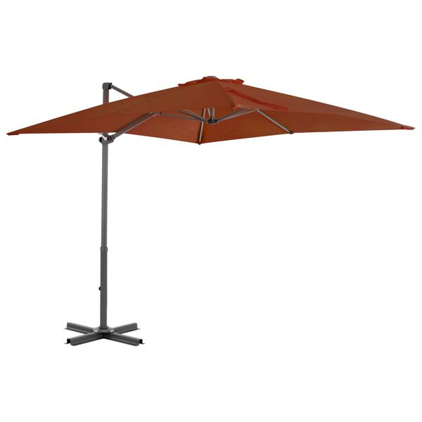 vidaXL Cantilever Garden Parasol with Aluminium Pole Terracotta 250x250 cm
