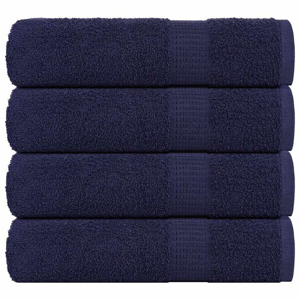 vidaXL Hand Towels "FROGN" 4 pcs Navy Blue 50x100 cm 360 gsm