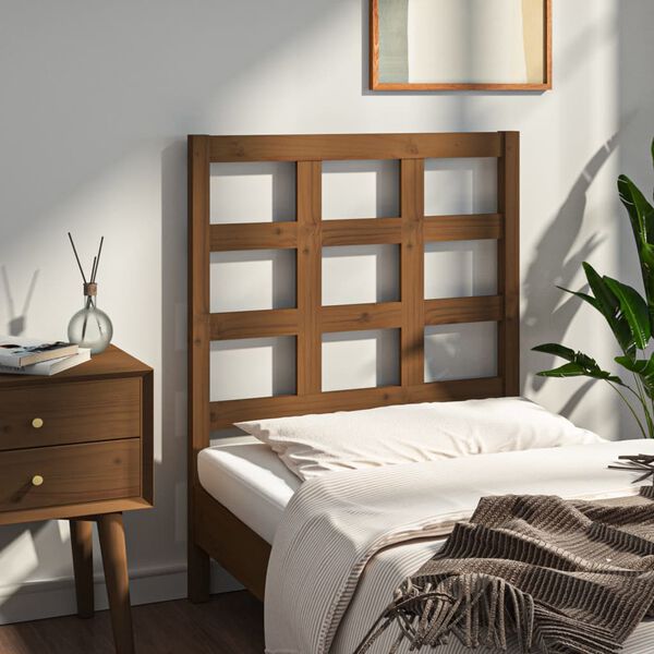 vidaXL Bed Headboard Honey Brown 80.5x4x100 cm Solid Wood Pine