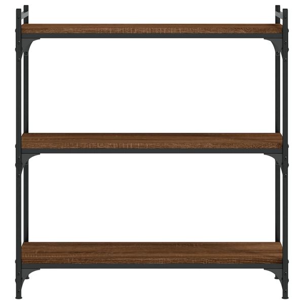 vidaXL Bookcase 3-Tier Brown Oak 80x30x86 cm Engineered Wood