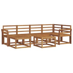 vidaXL Outdoor Sofa Set 7 pcs Natural Solid Acacia Wood