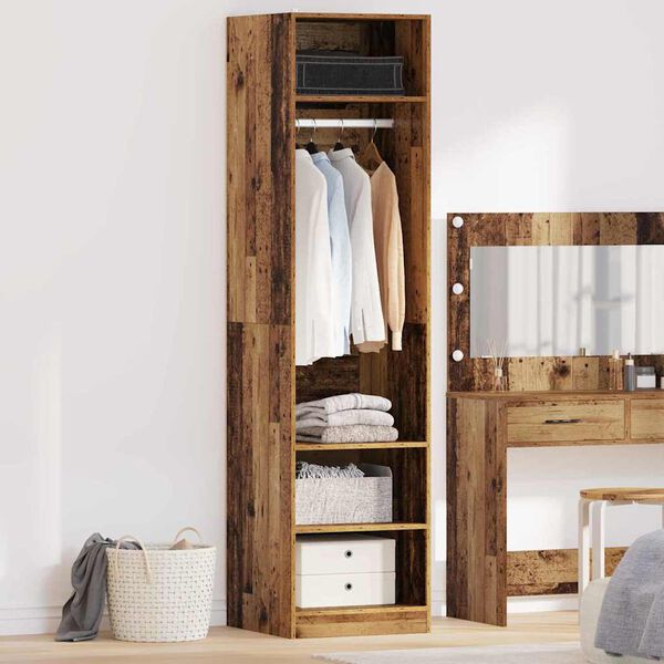 vidaXL Wardrobe with Shelf Old Wood 50 x 50 x 200 cm Engineered Wood