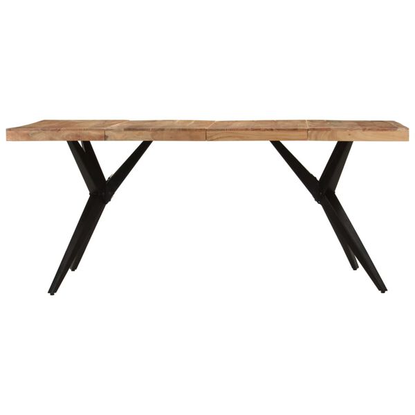 vidaXL Dining Table Black 180x90x77 cm Solid Wood Acacia