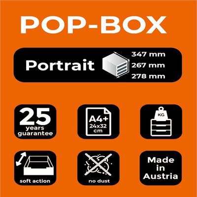 Exacompta Pop-Box Desktop Drawer Set with 4 Drawers Black