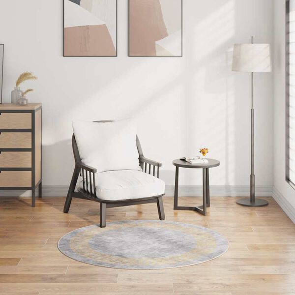 vidaXL Rug Washable &phi;120 cm Grey