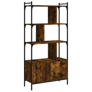 vidaXL Bookcase with Doors Smoked Oak 76,5x30x154,5 cm Engineered Wood