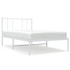 vidaXL Metal Bed Frame without Mattress with Headboard White 100x200cm