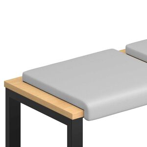 vidaXL Bench Cushion 2 pcs Textured Velvet Light Grey Depth 35 cm