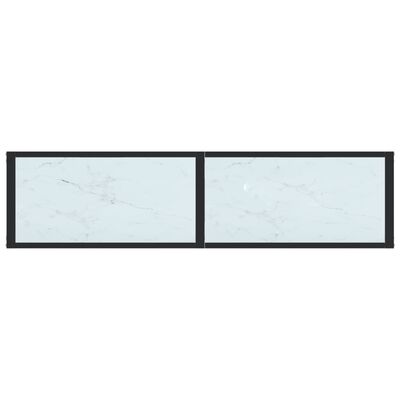vidaXL Console Table White Marble 140x35x75.5cm Tempered Glass