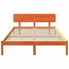 vidaXL Bed Frame with Headboard Wax Brown 160 x 200 cm Solid Pine Wood
