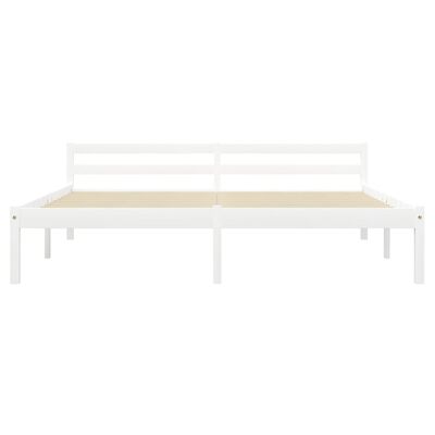 vidaXL Bed Frame White Solid Pine Wood 180x200 cm Super King
