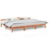 vidaXL Family Bed Frame No Mattress Wax Brown 240x200 cm Solid Wood Pine