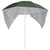 vidaXL Beach Parasol with Side Walls Green 215 cm