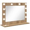 vidaXL Vanity Mirror with LED Strip Lights Artisan Oak 60 x 45 x 18 cm