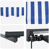 vidaXL Retractable Awning Manual Blue and White 400 x 300 cm