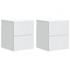 vidaXL Wall-Mounted Bedside Cabinet 2 pcs White 33 x 34.5 x 40 cm