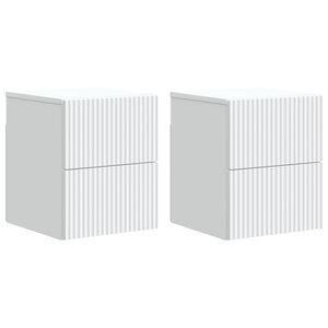 vidaXL Wall-Mounted Bedside Cabinet 2 pcs White 33 x 34.5 x 40 cm