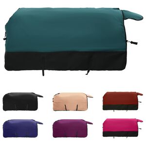 vidaXL Horse Blanket Dark Green and Black 75 cm Polyester