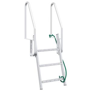 vidaXL 3-Step Dock Ladder Silver 58 x 77 x 144 cm Aluminium