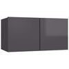 vidaXL 8 Piece TV Cabinet Set High Gloss Grey Engineered Wood
