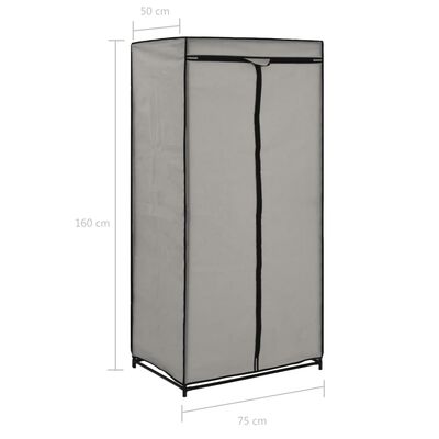 vidaXL Wardrobe Grey 75x50x160 cm
