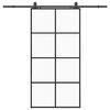 vidaXL Sliding Door with Hardware Set Black 102.5x205 cm ESG Glass