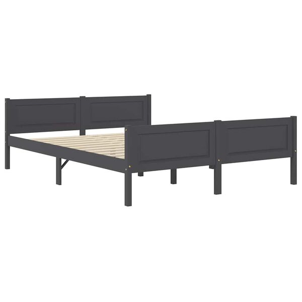 vidaXL Bed Frame without Mattress Solid Pinewood Grey 160x200 cm
