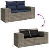 vidaXL 5 Piece Garden Sofa Set with Cushions Grey Poly Rattan
