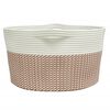 vidaXL Storage Basket Brown and White &Oslash;40x25 cm Cotton