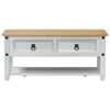 vidaXL Coffee Table with Drawer White 100 x 48 x 45 cm Solid Pine Wood