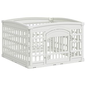 vidaXL 4 Panel Dog Playpen 88 x 88 x 56 cm Plastic White Foldable