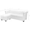 vidaXL L-shaped Chesterfield Sofa Artificial Leather White