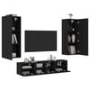 vidaXL 5 Piece TV Wall Units Black Engineered Wood