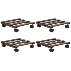 vidaXL Plant Rollers 4 pcs Cedar Wood 25x25 cm