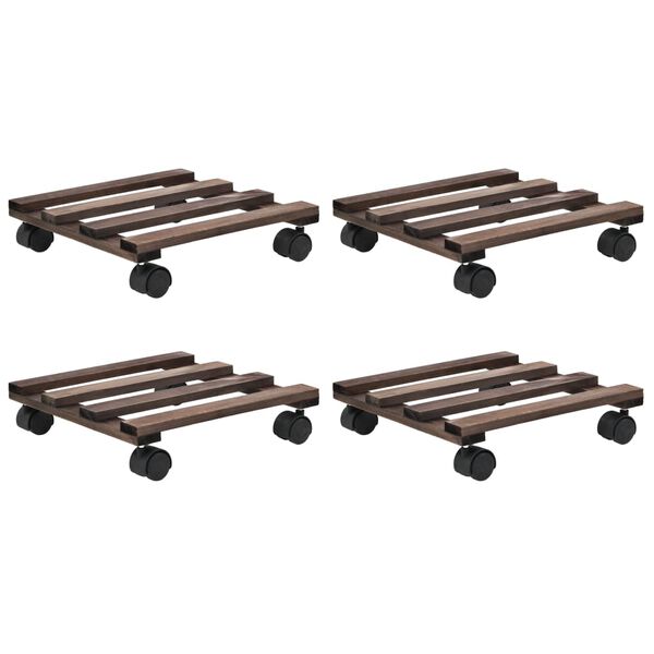 vidaXL Plant Rollers 4 pcs Cedar Wood 25x25 cm