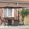 vidaXL Roma Parasol Taupe 286 x 285 x 265 cm Polyester and Aluminium