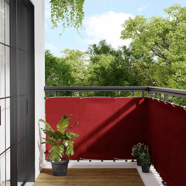 vidaXL Balcony Screen Red 90x700 cm 100% Polyester Oxford