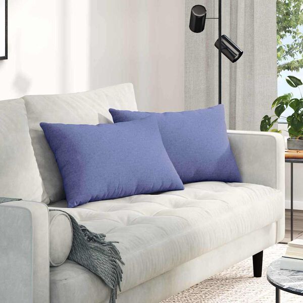 vidaXL Sofa Pillows 2 pcs Blue 60 x 40 cm Fabric