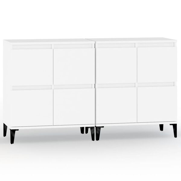 vidaXL Sideboards 2 pcs White 60x35x70 cm Engineered Wood