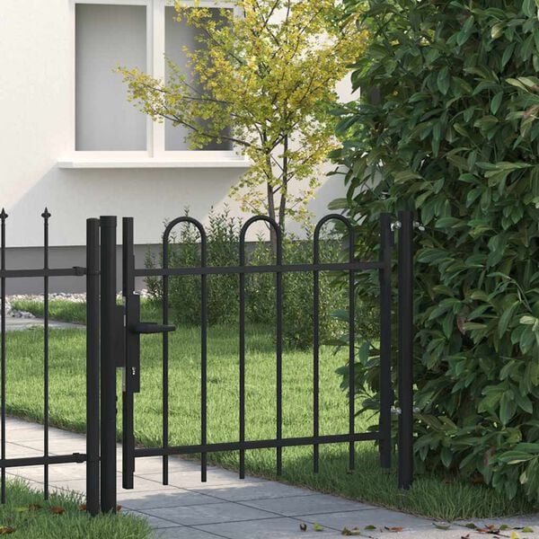 vidaXL Single Door Fence Gate Boxtel with Hoop Top 100 x 75 cm