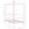 vidaXL Canopy Bed Frame without Mattress Pink Metal 100x200 cm