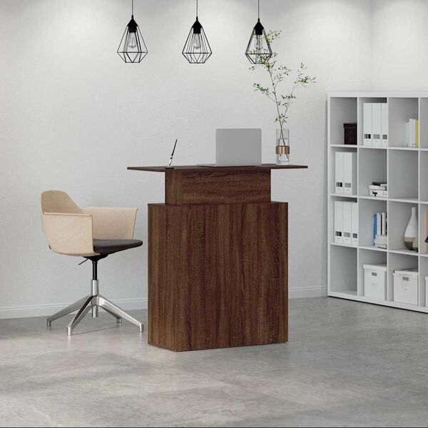 vidaXL Reception Desk Brown Oak 100x40x104 cm Engineered Wood