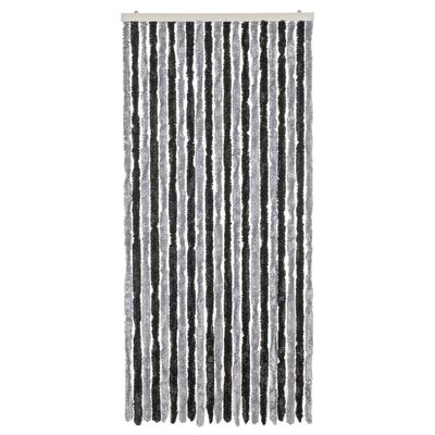 vidaXL Fly Curtain Grey and Black 100x200 cm Chenille