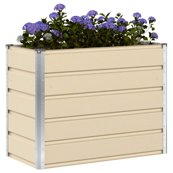 vidaXL Planter Ivory 100 x 50 x 77 cm Galvanised Steel