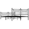 vidaXL Metal Bed Frame without Mattress with Footboard Black 183x213cm