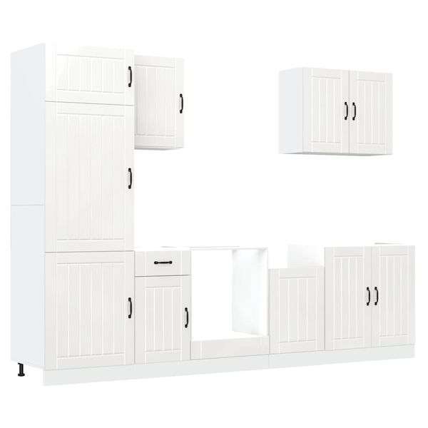 vidaXL 7 Piece Kitchen Cabinet Set Lucca White Engineered Wood